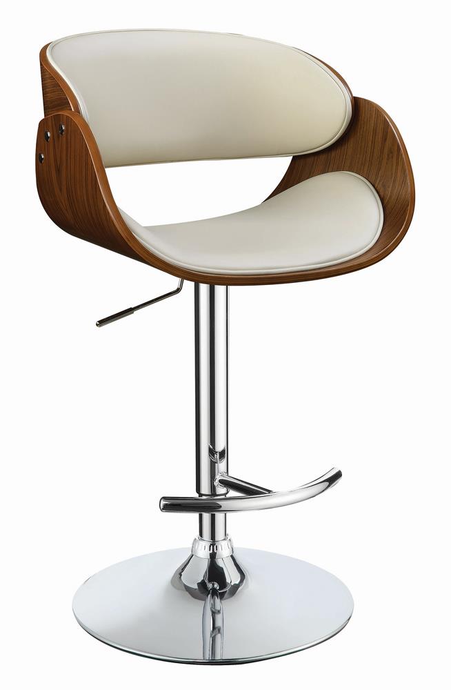 Dana Ecru/Chrome Adjustable Bar Stool