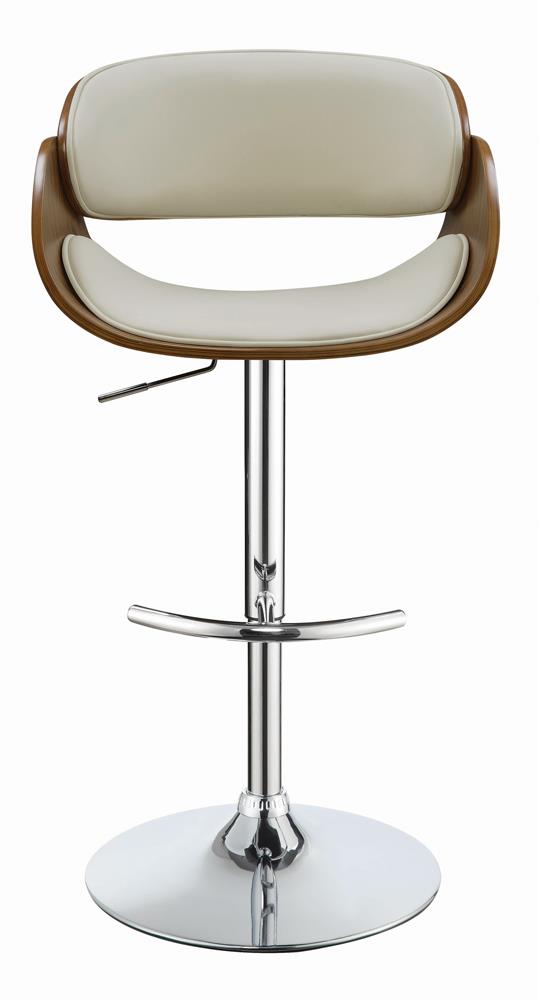 Dana Ecru/Chrome Adjustable Bar Stool