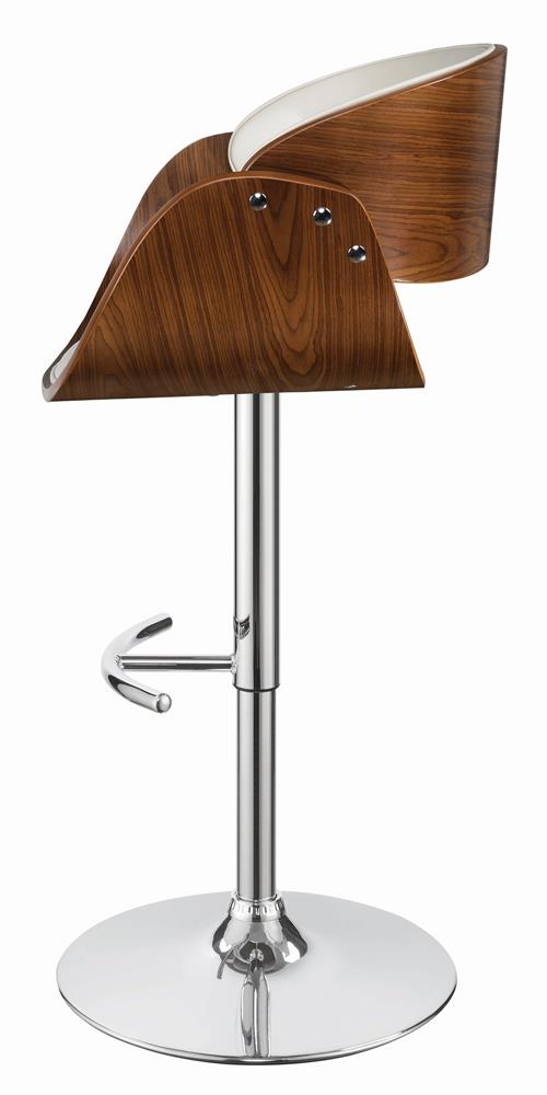 Dana Ecru/Chrome Adjustable Bar Stool