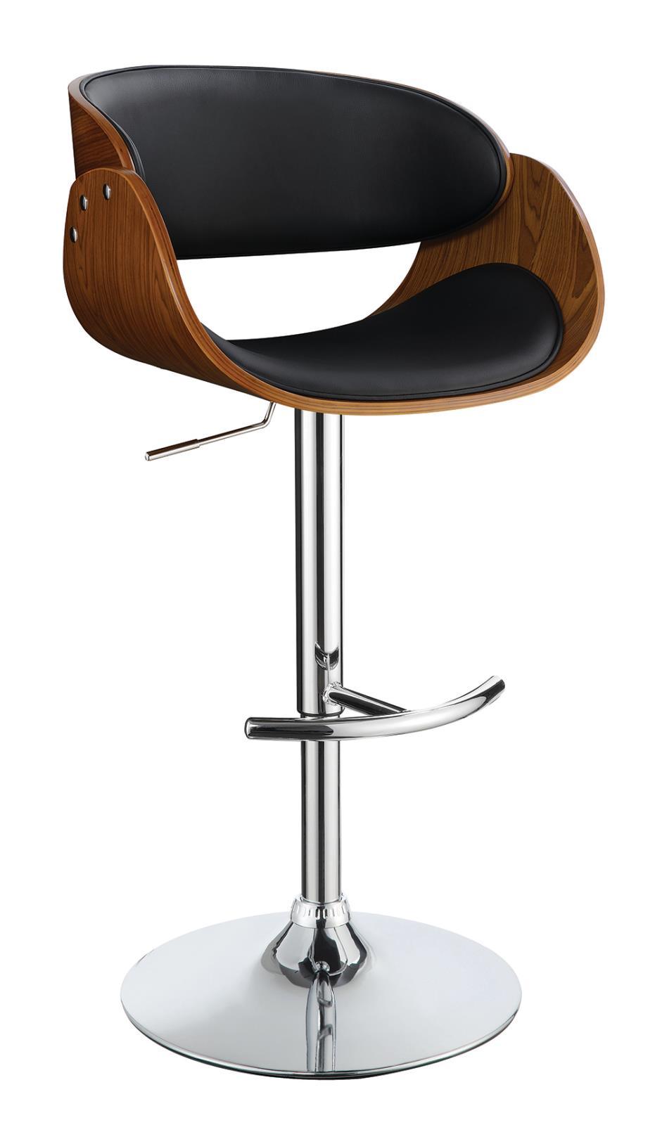Dana Black and Chrome Adjustable Bar Stool by Coaster at Eve Furniture