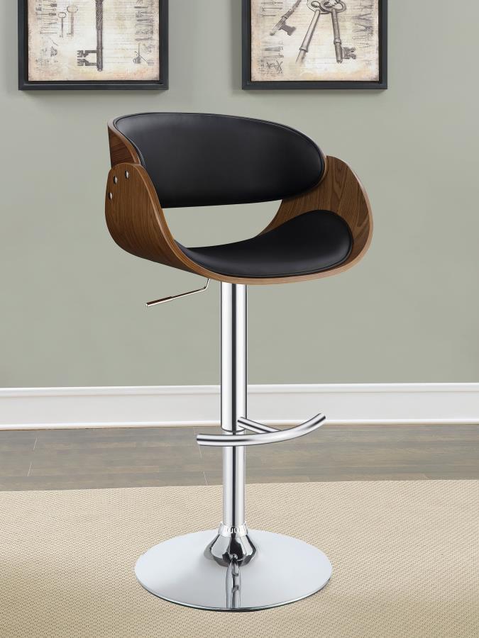 Dana Black and Chrome Adjustable Bar Stool by Coaster at Eve Furniture