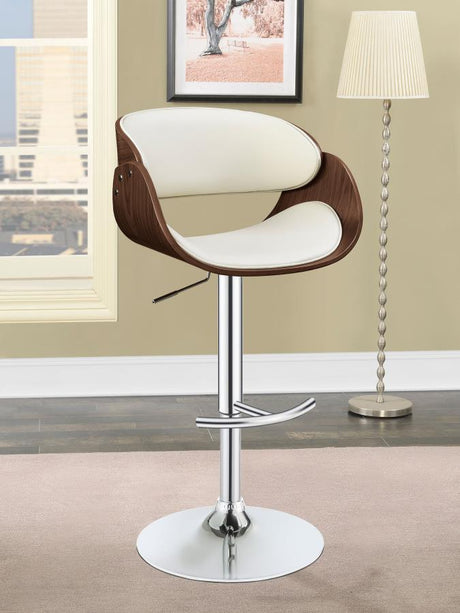 Dana Ecru/Chrome Adjustable Bar Stool by Coaster at Eve Furniture