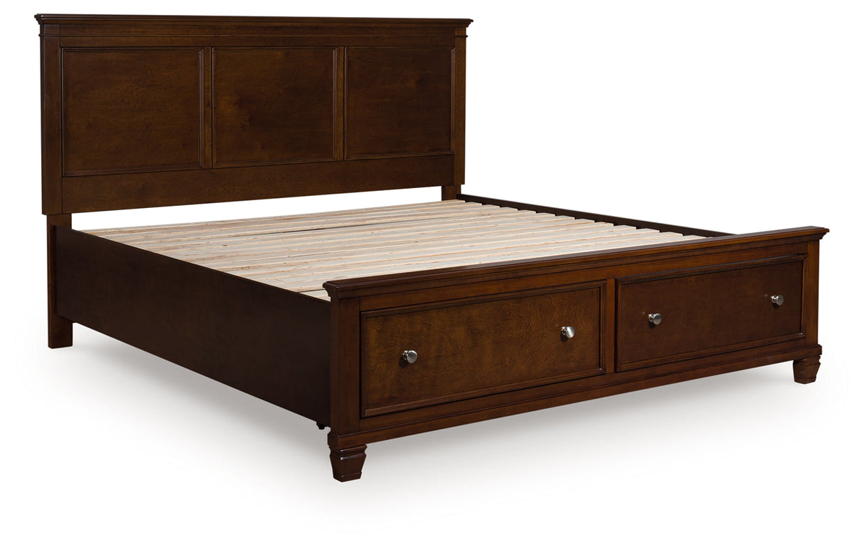Danabrin Brown California King Panel Storage Bed by Ashley at Eve Furniture