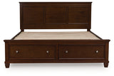 Danabrin Brown King Panel Storage Bed by Ashley at Eve Furniture