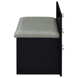 Danbury Black High Gloss 3-drawer Makeup Vanity & Stool Set