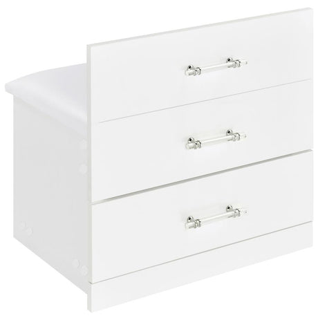 Danbury White High Gloss 3-drawer Makeup Vanity & Stool Set by Coaster at Eve Furniture