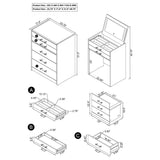 Danbury White High Gloss 3-drawer Makeup Vanity & Stool Set