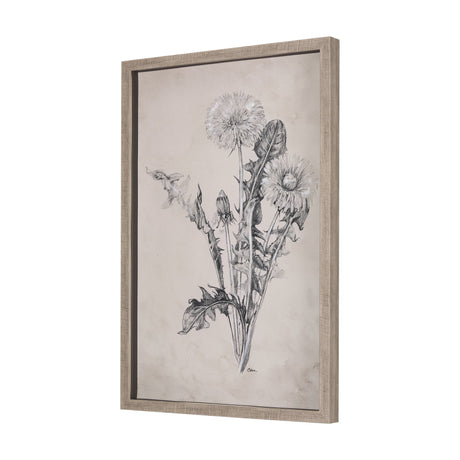 Dandelion Drawing II by Mercana Studio Hand Embellished Textured Framed Art Print Matted under Glass by Mercana at Eve Furniture