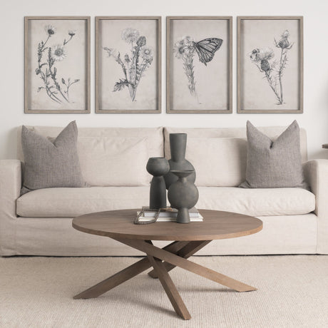 Dandelion Drawing II by Mercana Studio Hand Embellished Textured Framed Art Print Matted under Glass by Mercana at Eve Furniture