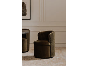Dane Faux Green Mohair Swivel Dining Chair by MOES at Eve Furniture