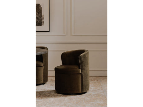 Dane Faux Green Mohair Swivel Dining Chair by MOES at Eve Furniture