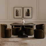 Dane Faux Green Mohair Swivel Dining Chair by Moe's Home at Eve Furniture