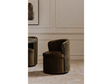 Dane Faux Green Mohair Swivel Dining Chair