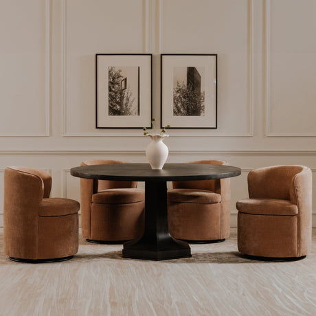 Dane Heritage Pink Swivel Dining Chair by MOES at Eve Furniture