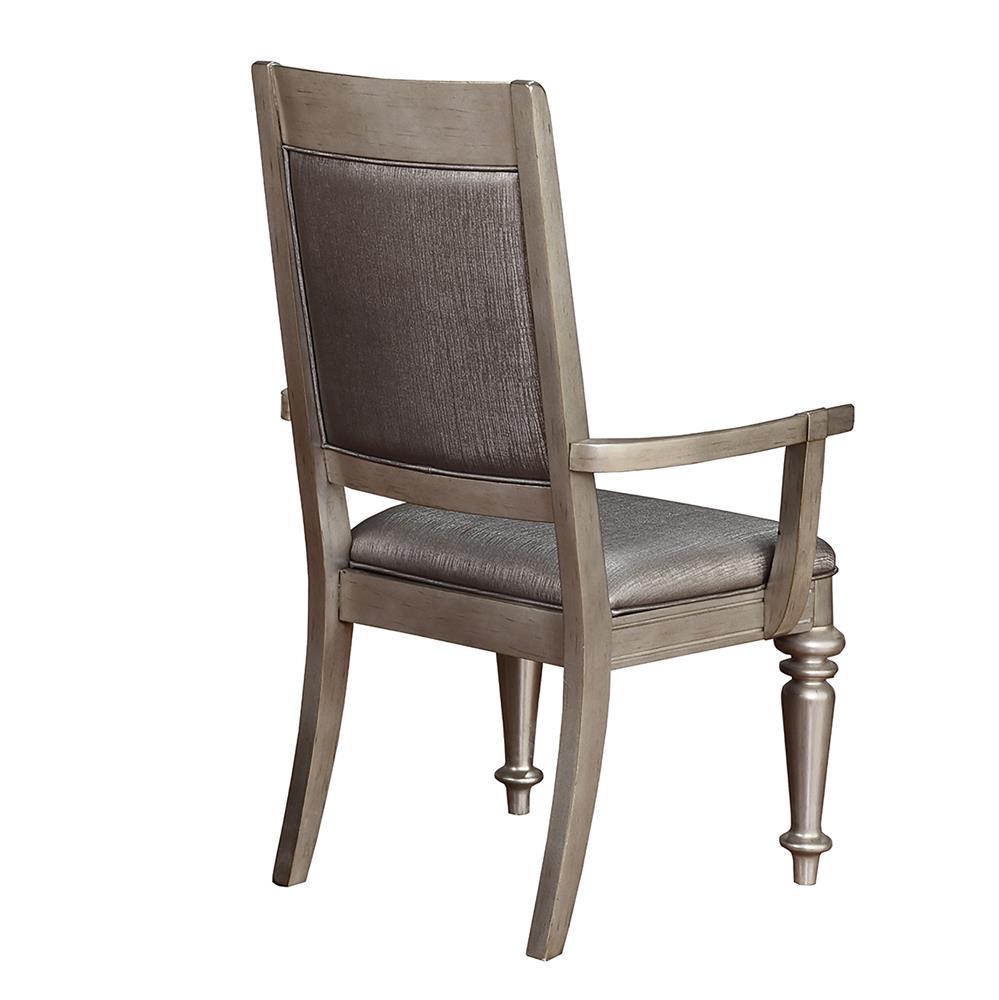 Danette Metallic Open Back Arm Chairs, Set of 2