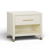 Dani 25" Cream Faux Shagreen Nightstand with Drawer by TOV Furniture at Eve Furniture