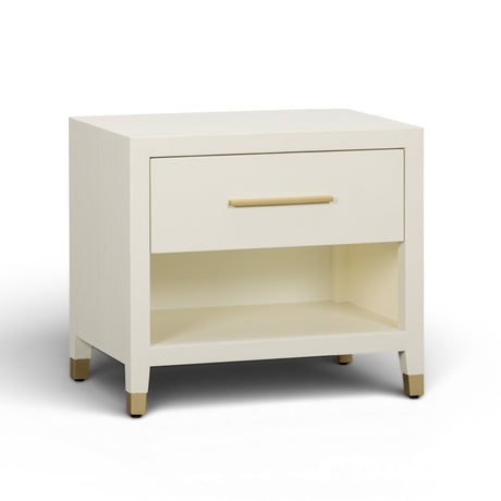 Dani 25" Cream Faux Shagreen Nightstand with Drawer by TOV Furniture at Eve Furniture