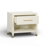Dani 25" Cream Faux Shagreen Nightstand with Drawer by TOV Furniture at Eve Furniture
