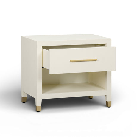 Dani 25" Cream Faux Shagreen Nightstand with Drawer by TOV Furniture at Eve Furniture