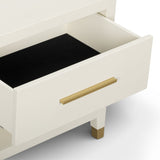 Dani 25" Cream Faux Shagreen Nightstand with Drawer by TOV Furniture at Eve Furniture