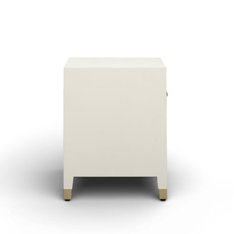 Dani 25" Cream Faux Shagreen Nightstand with Drawer by TOV Furniture at Eve Furniture