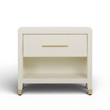 Dani 25" Cream Faux Shagreen Nightstand with Drawer by TOV Furniture at Eve Furniture