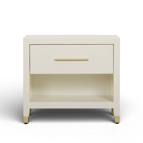 Dani 25" Cream Faux Shagreen Nightstand with Drawer by TOV Furniture at Eve Furniture