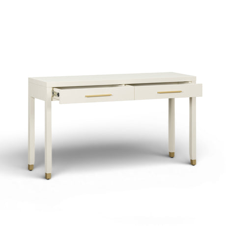 Dani 54" Cream Faux Shagreen 2-Drawer Console Table by TOV Furniture at Eve Furniture