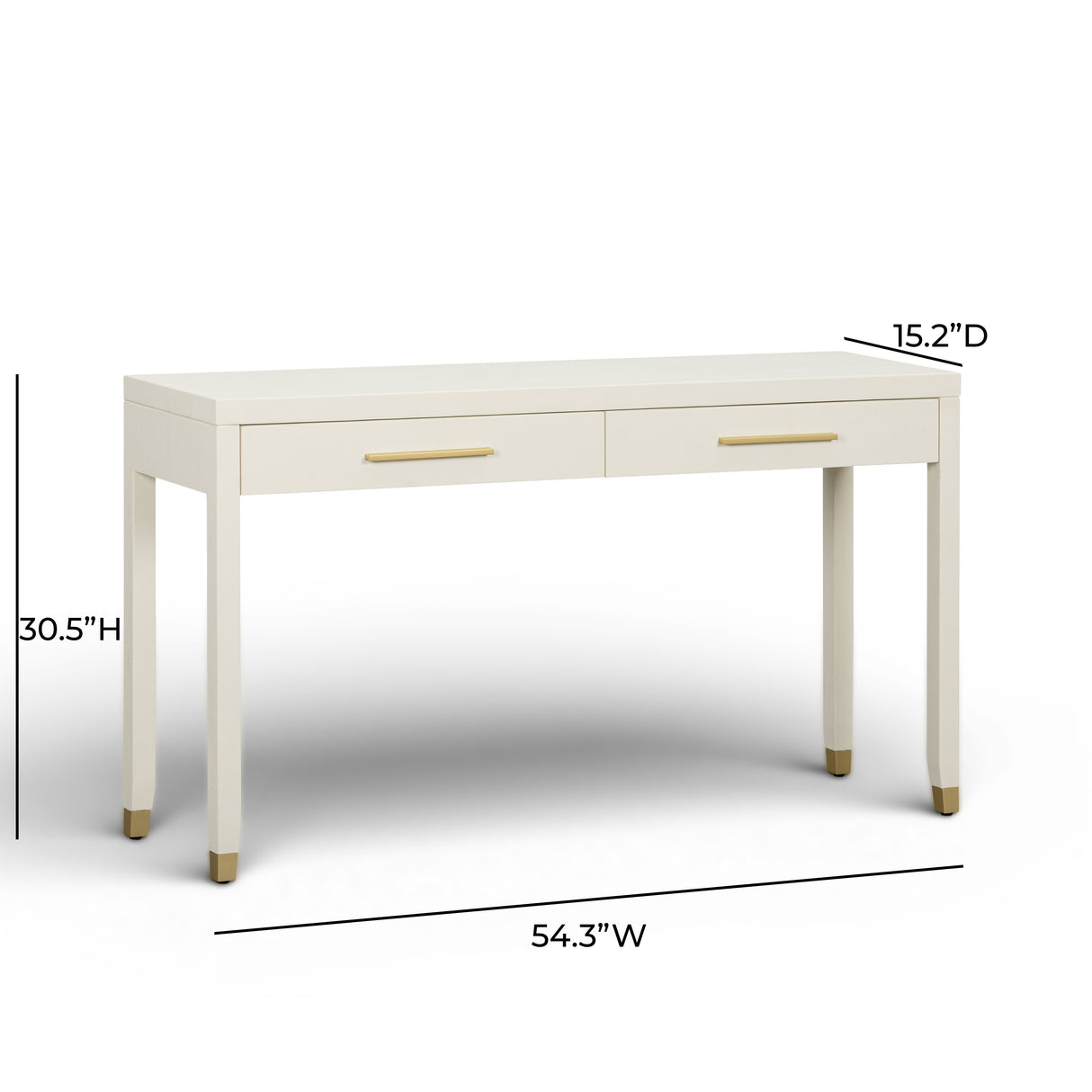 Dani 54" Cream Faux Shagreen 2-Drawer Console Table by TOV Furniture at Eve Furniture
