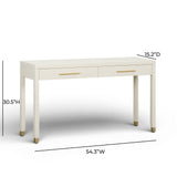 Dani 54" Cream Faux Shagreen 2-Drawer Console Table by TOV Furniture at Eve Furniture