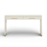 Dani 54" Cream Faux Shagreen 2-Drawer Console Table by TOV Furniture at Eve Furniture