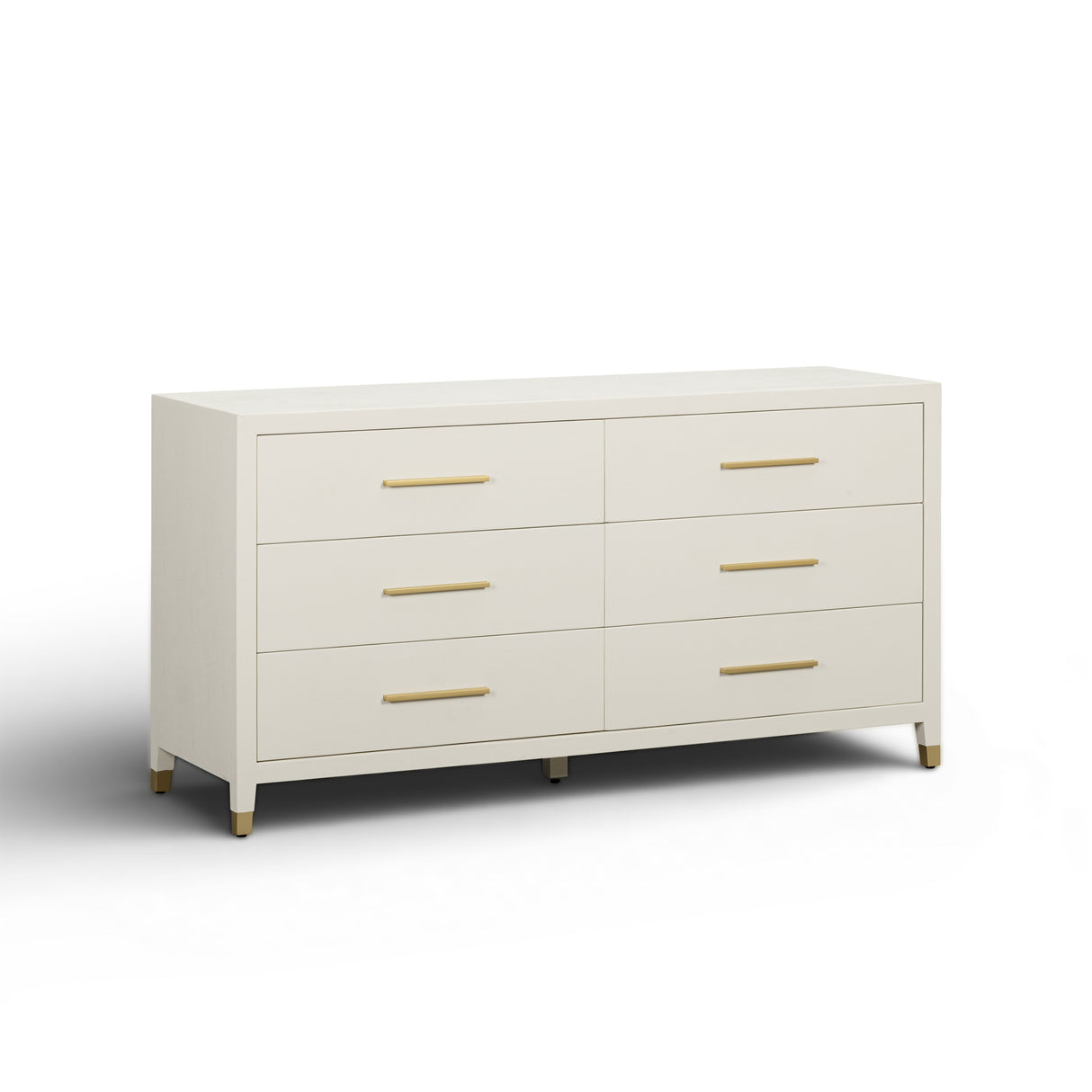 Dani 62" Cream Faux Shagreen 6-Drawer Dresser by TOV Furniture at Eve Furniture