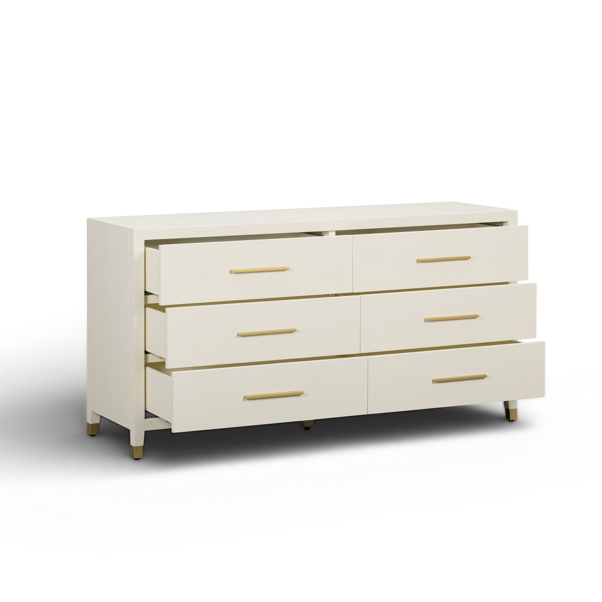 Dani 62" Cream Faux Shagreen 6-Drawer Dresser by TOV Furniture at Eve Furniture