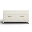 Dani 62" Cream Faux Shagreen 6-Drawer Dresser by TOV Furniture at Eve Furniture