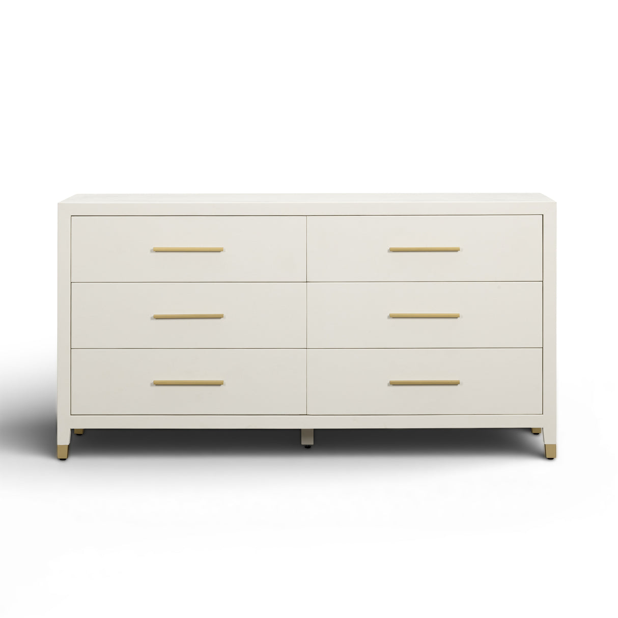 Dani 62" Cream Faux Shagreen 6-Drawer Dresser by TOV Furniture at Eve Furniture