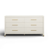 Dani 62" Cream Faux Shagreen 6-Drawer Dresser by TOV Furniture at Eve Furniture