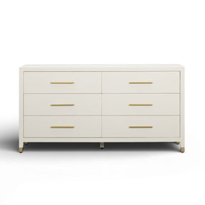 Dani 62" Cream Faux Shagreen 6-Drawer Dresser by TOV Furniture at Eve Furniture