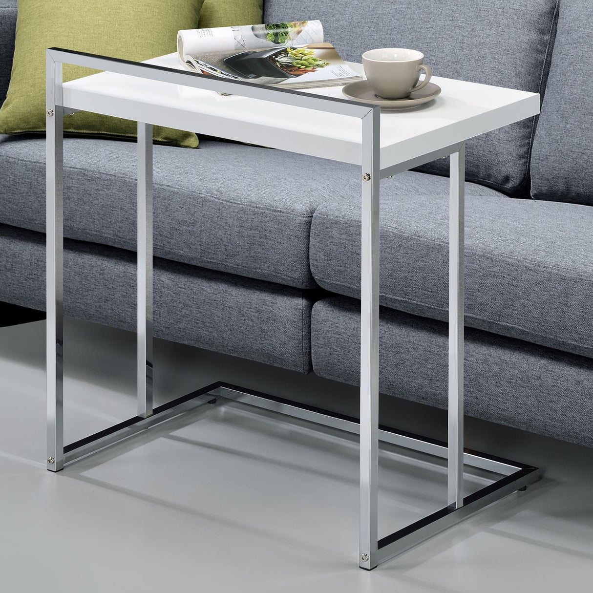 Dani Rectangular Snack Table with Metal Base