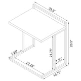 Dani Rectangular Snack Table with Metal Base