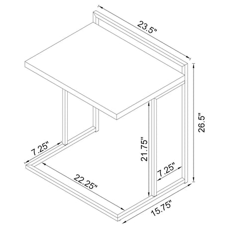 Dani Rectangular Snack Table with Metal Base by Coaster at Eve Furniture