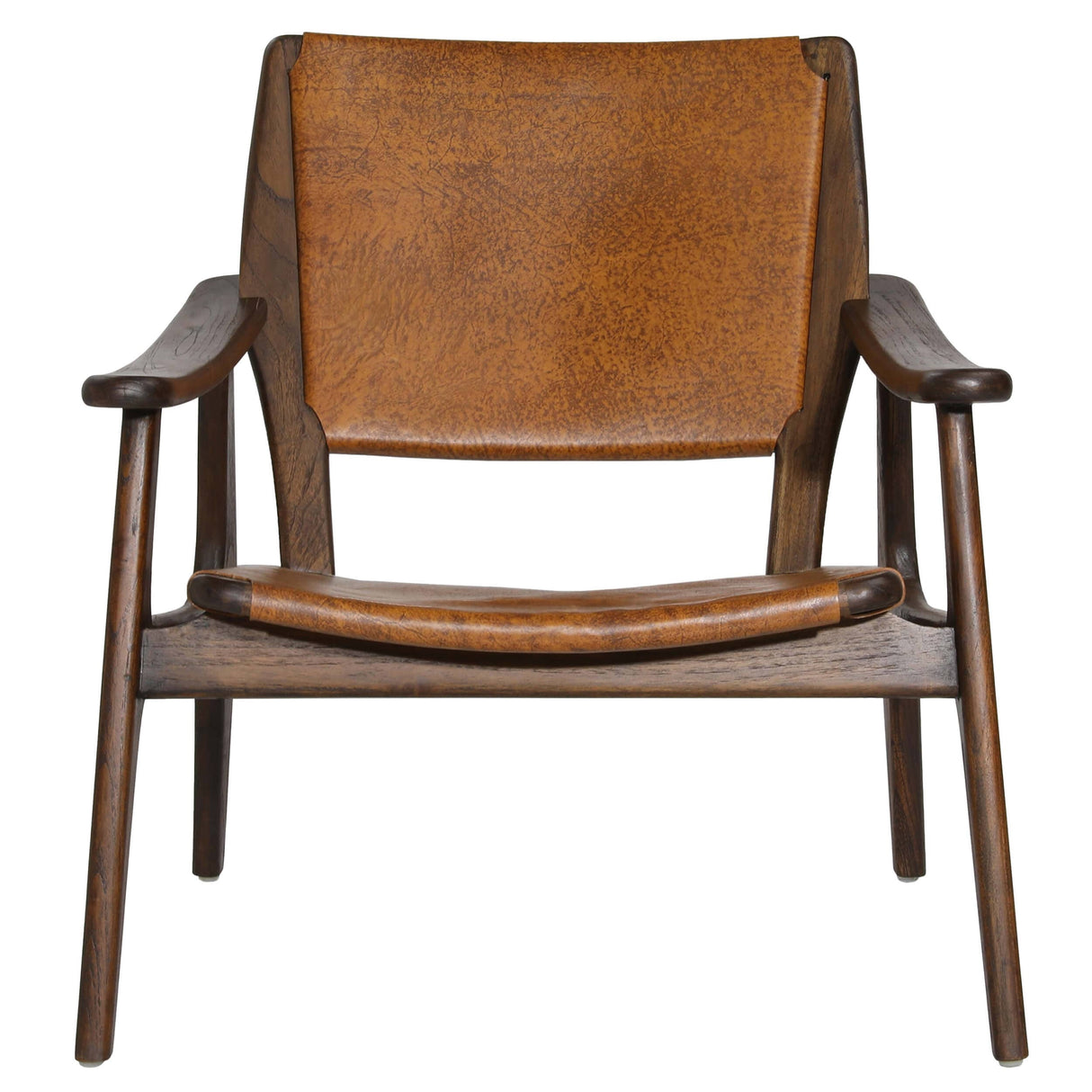 Dania Leather Chair, Medium Brown by Dovetail at Eve Furniture