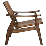 Dania Leather Chair, Medium Brown by Dovetail at Eve Furniture