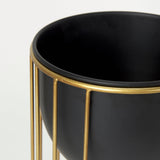 Danica Set of 2 Matte Black Metal Plant Stands by Mercana at Eve Furniture