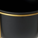 Danica Set of 2 Matte Black Metal Plant Stands by Mercana at Eve Furniture