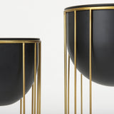 Danica Set of 2 Matte Black Metal Plant Stands by Mercana at Eve Furniture