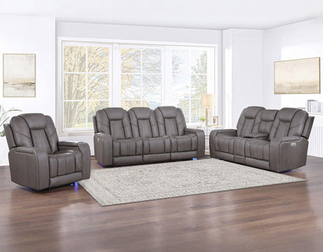 Daniel 3-Piece Triple Power Leather Manual Reclining Set by Steve Silver at Eve Furniture