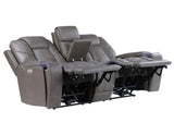 Daniel 3-Piece Triple Power Leather Manual Reclining Set by Steve Silver at Eve Furniture