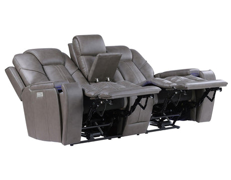 Daniel 3-Piece Triple Power Leather Manual Reclining Set by Steve Silver at Eve Furniture