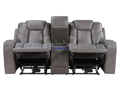 Daniel 3-Piece Triple Power Leather Manual Reclining Set by Steve Silver at Eve Furniture