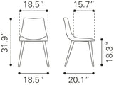 Daniel Gray Dining Chair (Set of 2) by Zuomod at Eve Furniture